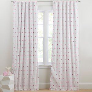 4 PBKids Tonal PomPom Black Out Curtain Panels